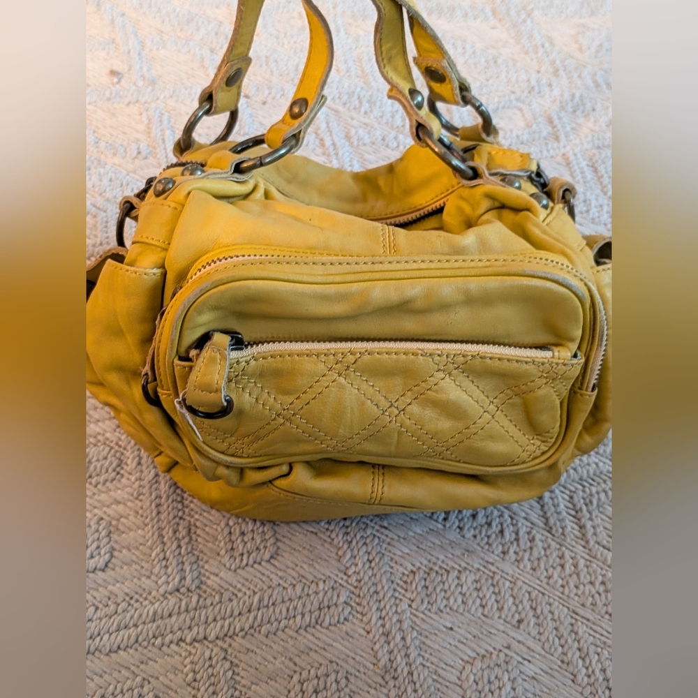 Bica Cheia Yellow Leather Handbag